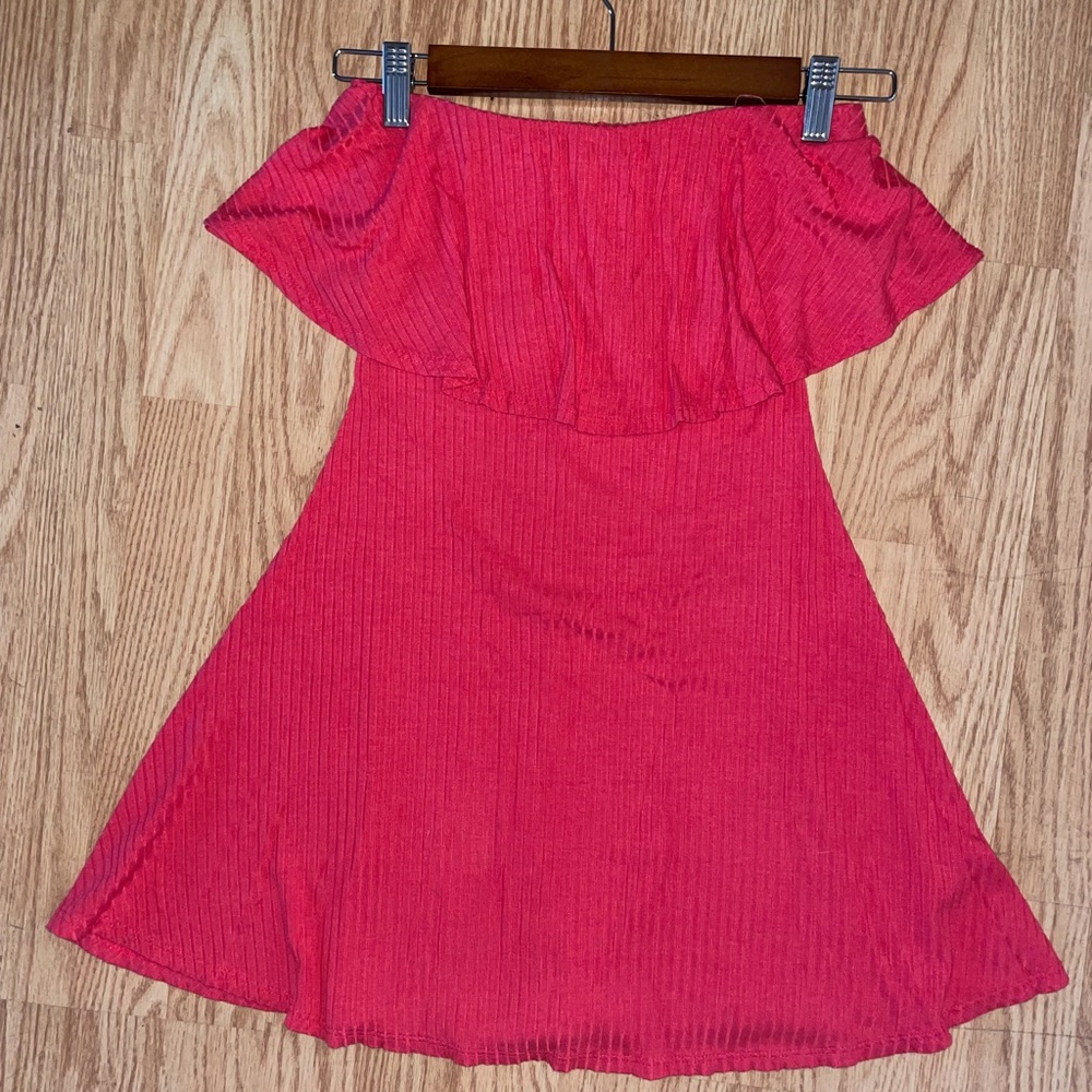 Coral off-the-shoulder sundress